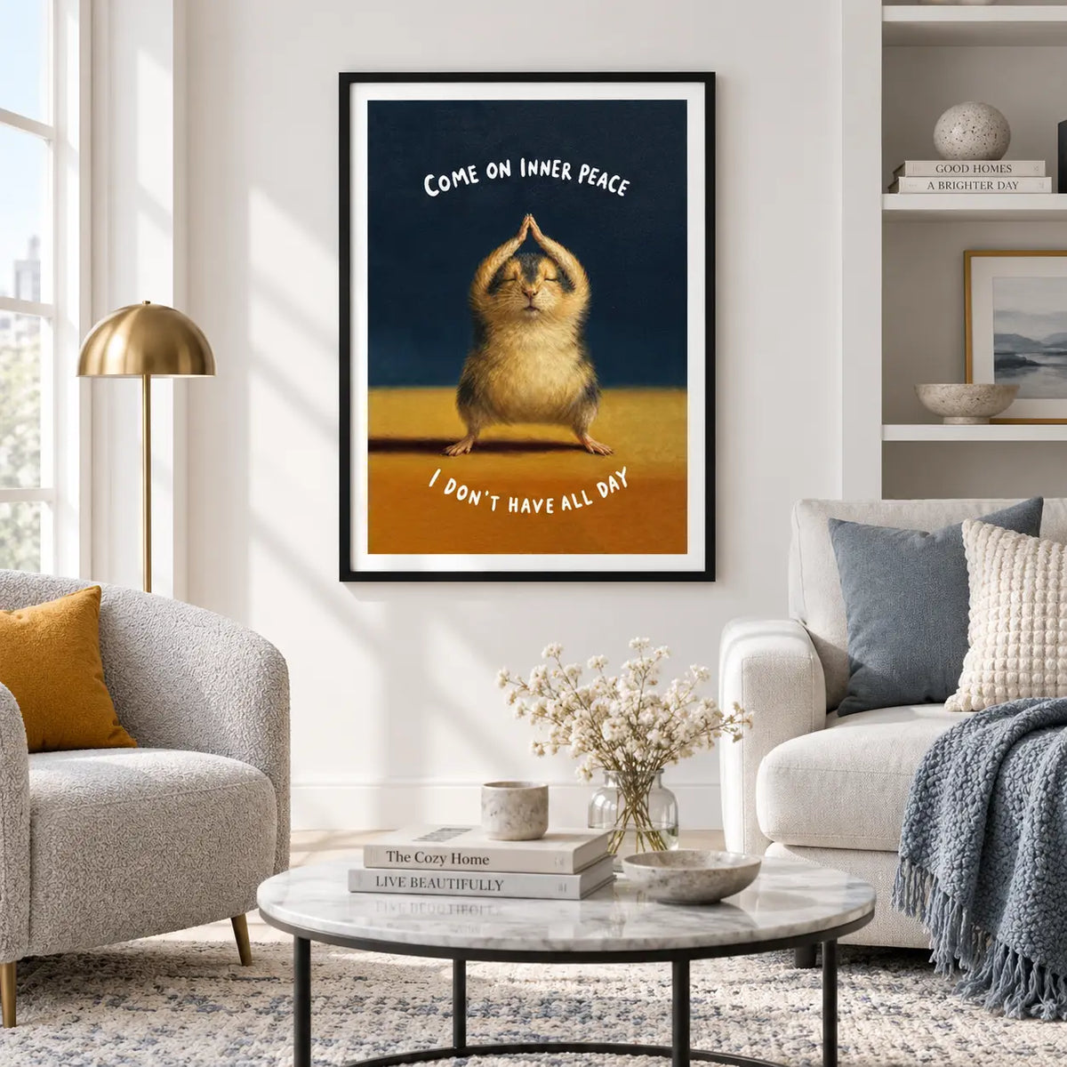 Inner Peace Funny Hamster Wall Art 2