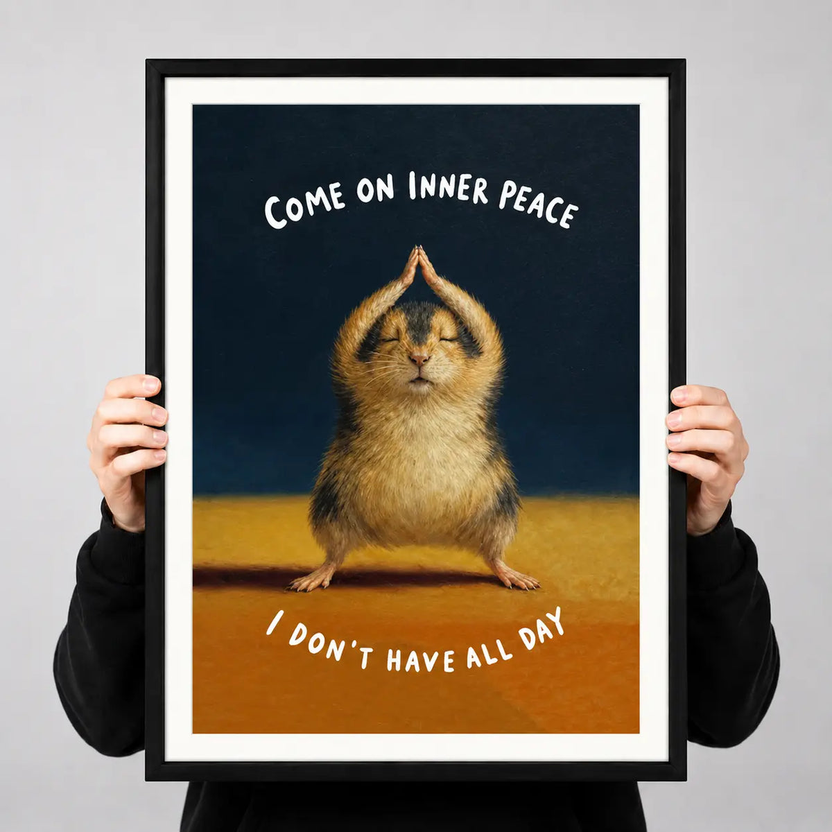 Inner Peace Funny Hamster Wall Art 3