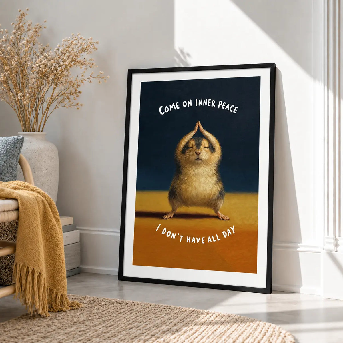 Inner Peace Funny Hamster Wall Art 4
