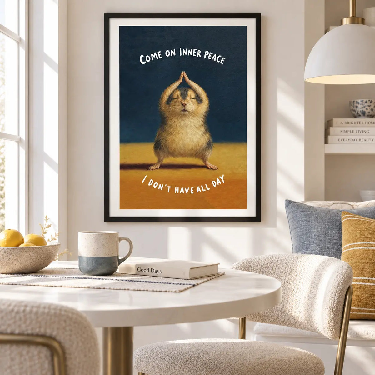 Inner Peace Funny Hamster Wall Art 5