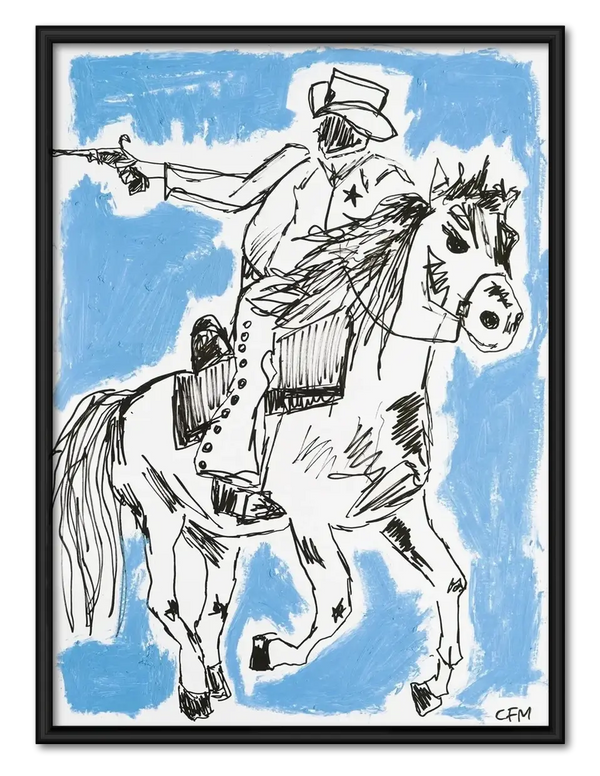 Cowboy Rider Sketch Wall Art