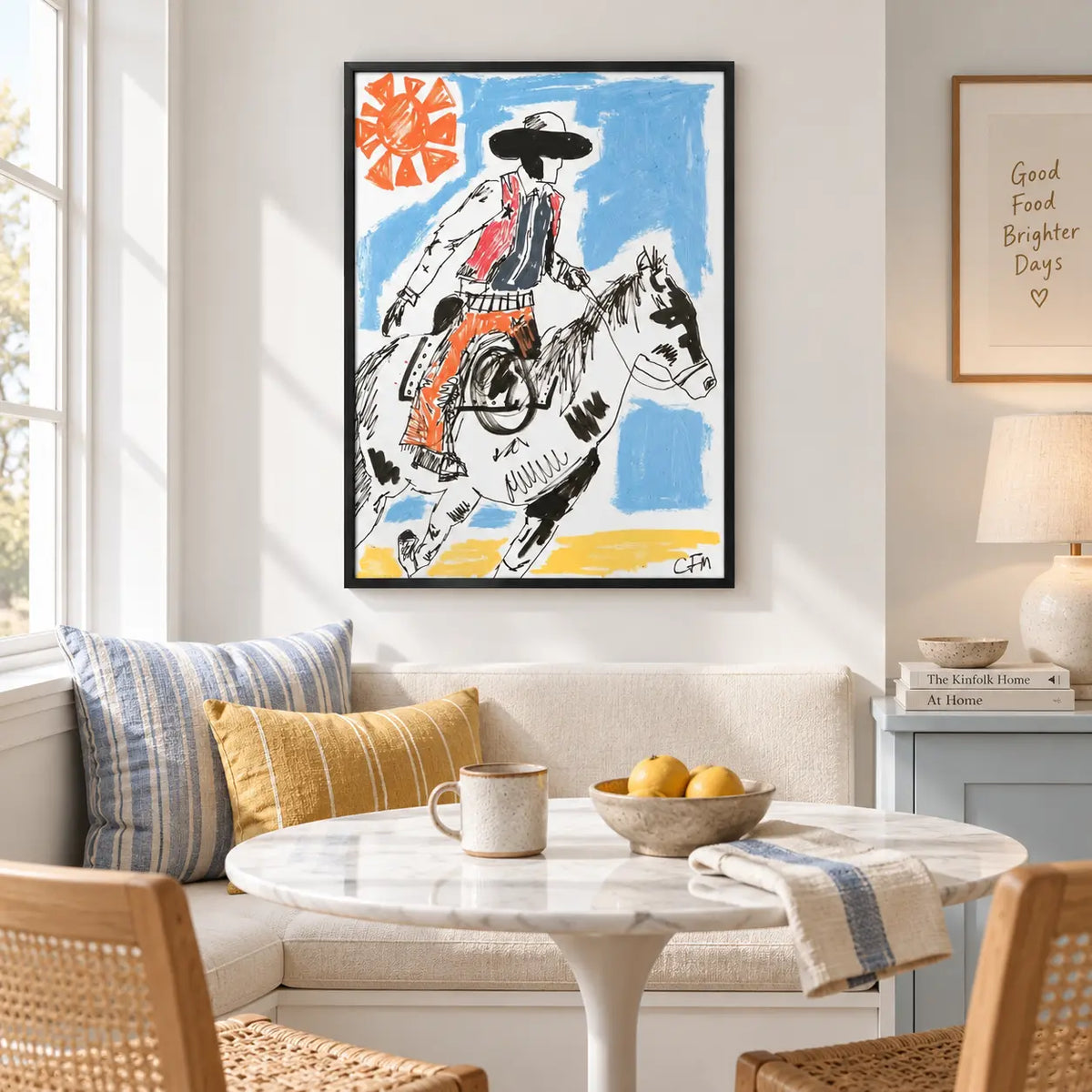 Cowboy Rider Sketch Wall Art 2