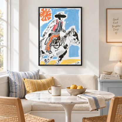 Cowboy Rider Sketch Wall Art 2