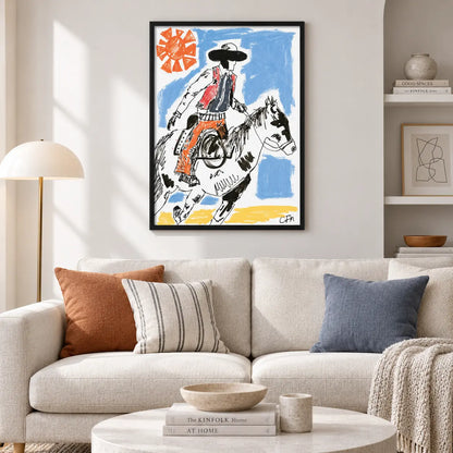 Cowboy Rider Sketch Wall Art 4