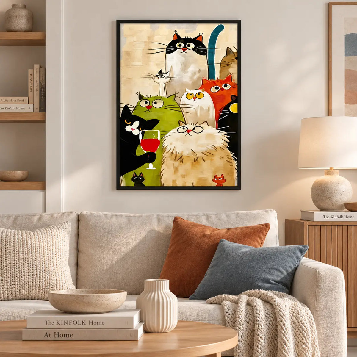 Colorful Cat Party Character Wall Art 2