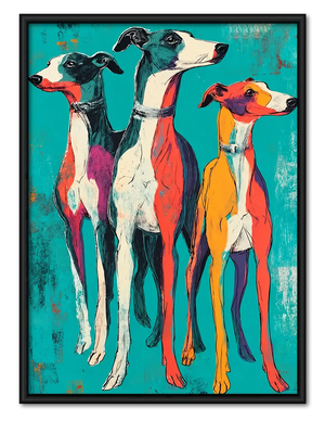 Colorful Greyhound Trio Pop Art Wall Art
