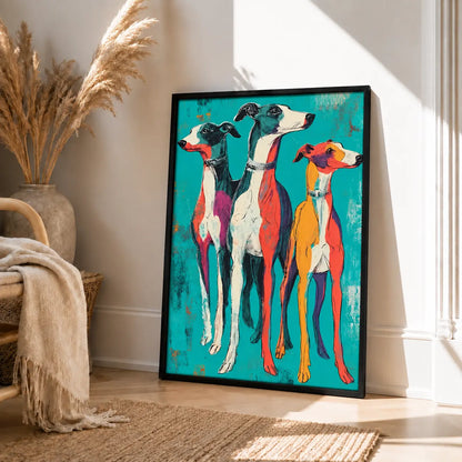 Colorful Greyhound Trio Pop Art Wall Art 4