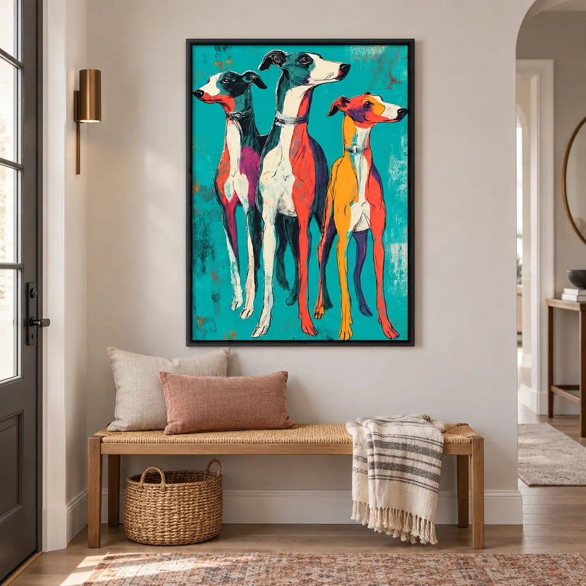Colorful Greyhound Trio Pop Art Wall Art 5