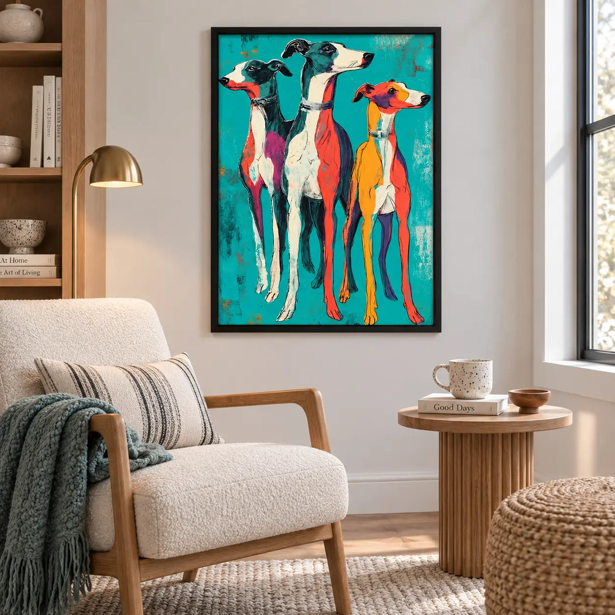 Colorful Greyhound Trio Pop Art Wall Art 6