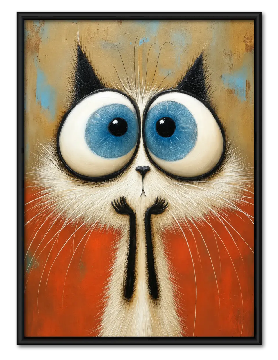 Giant Blue Eyes Cat Close Up Wall Art 1