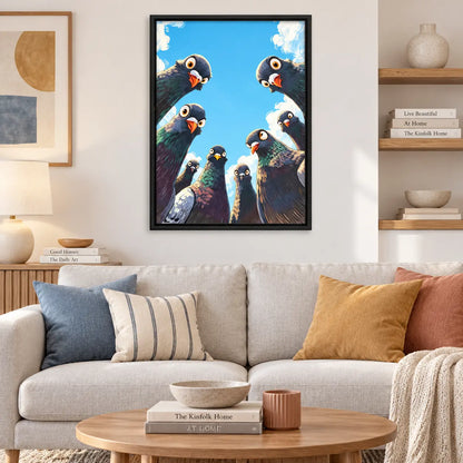 Curious Pigeon Group Sky View Wall Art 2