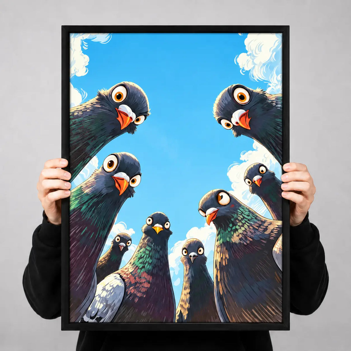 Curious Pigeon Group Sky View Wall Art 4