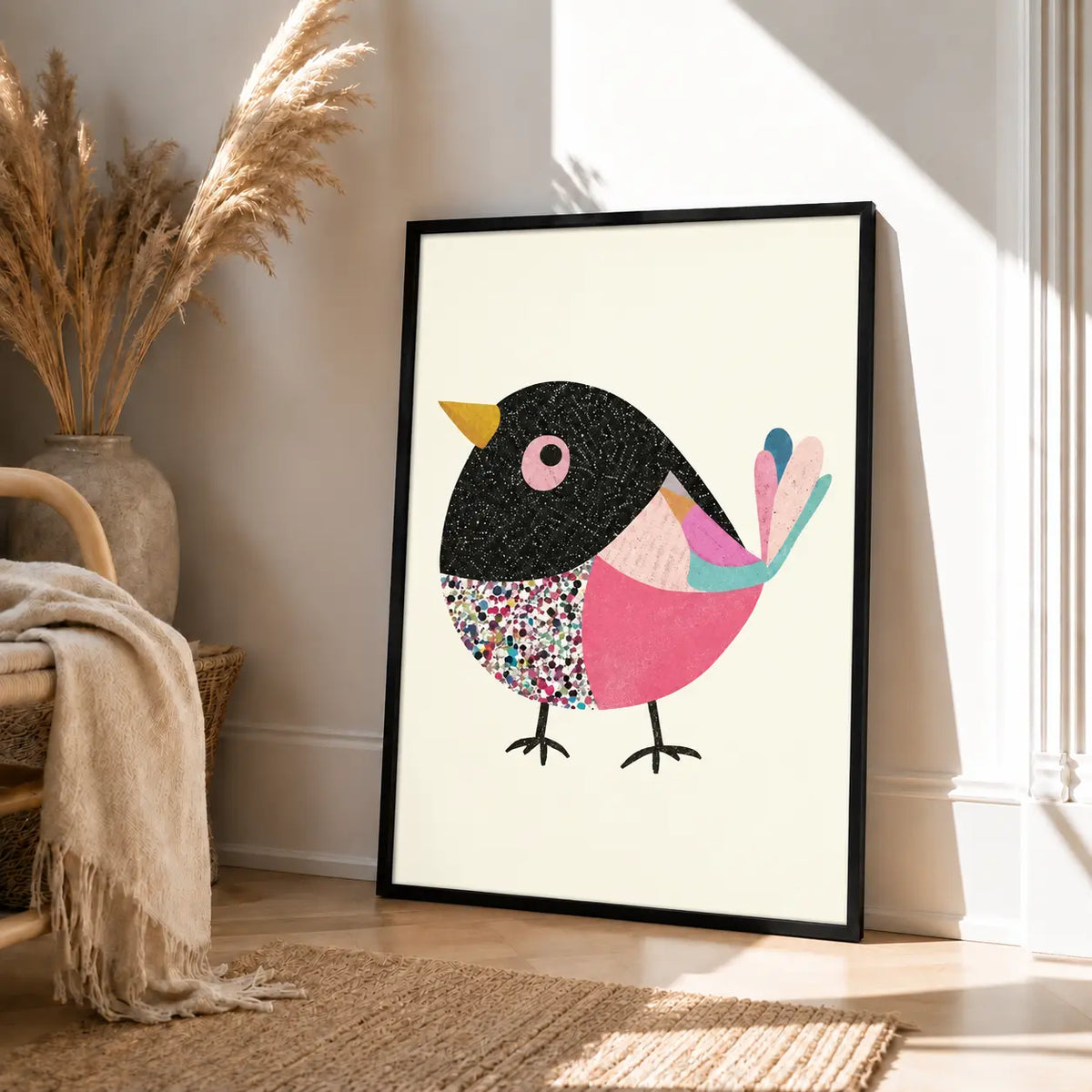 Colorful Abstract Bird Minimal Wall Art 4