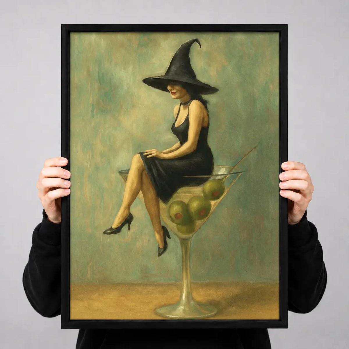 Witch On Cocktail Glass Vintage Fantasy Wall Art 3