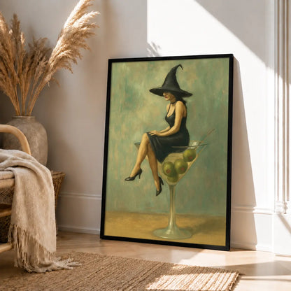 Witch On Cocktail Glass Vintage Fantasy Wall Art 4