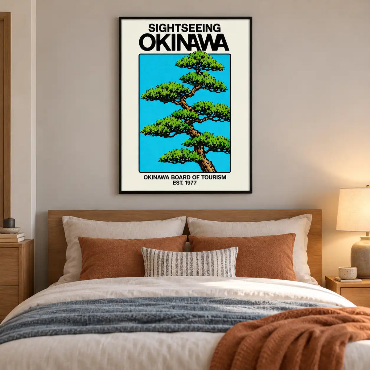 Sightseeing Okinawa Retro Travel Poster Wall Art