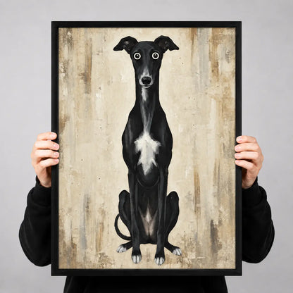 Black Greyhound Minimal Portrait Wall Art 3