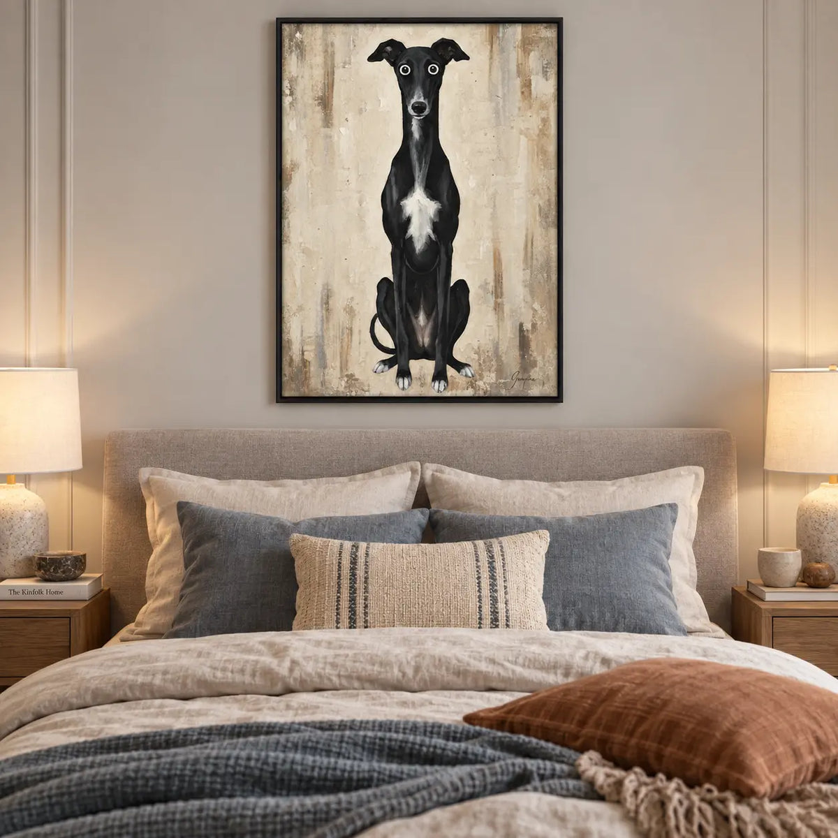 Black Greyhound Minimal Portrait Wall Art 6