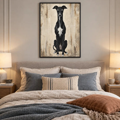 Black Greyhound Minimal Portrait Wall Art 6