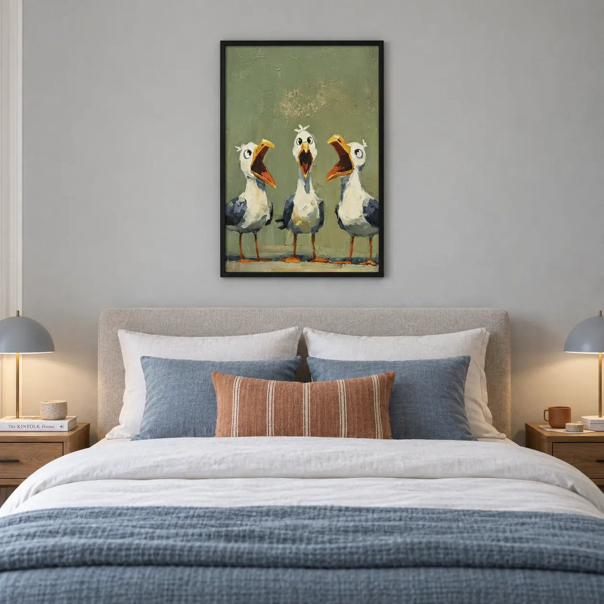 Funny Seagull Trio Singing Wall Art 5