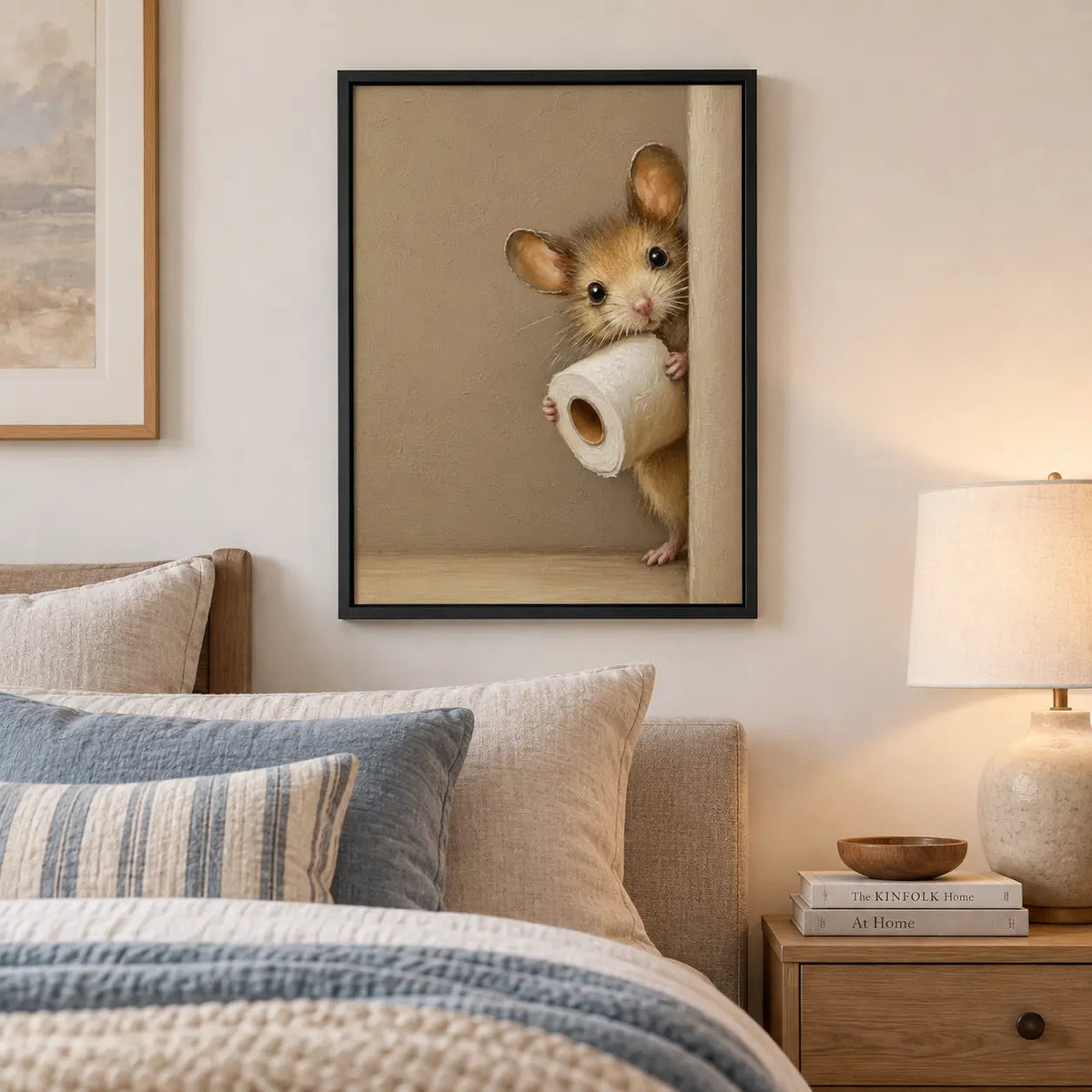 Cute Mouse Holding Toilet Paper Wall Art 6
