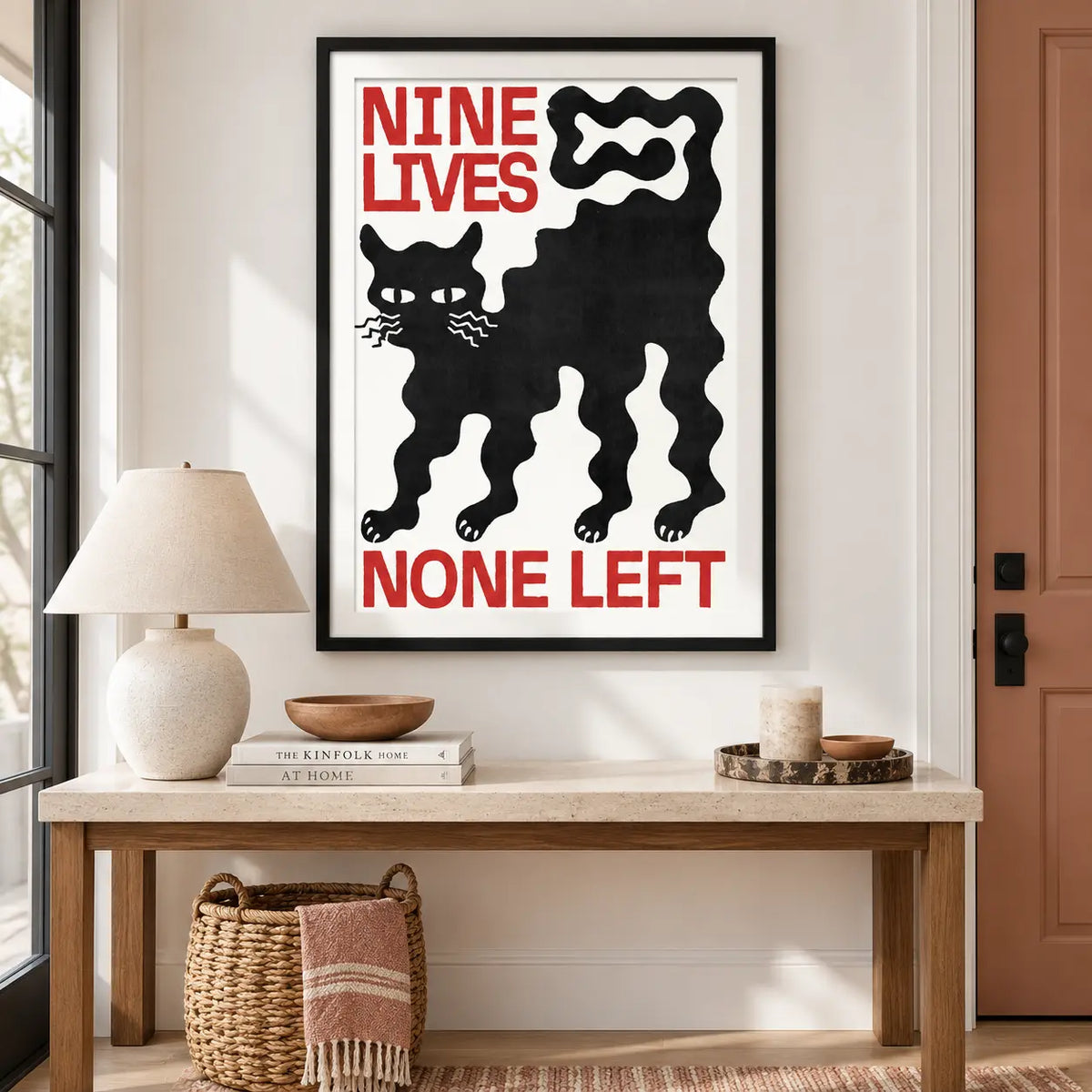 Nine Lives Black Cat Graphic Wall Art 2