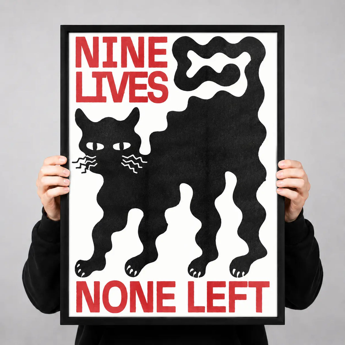 Nine Lives Black Cat Graphic Wall Art 3