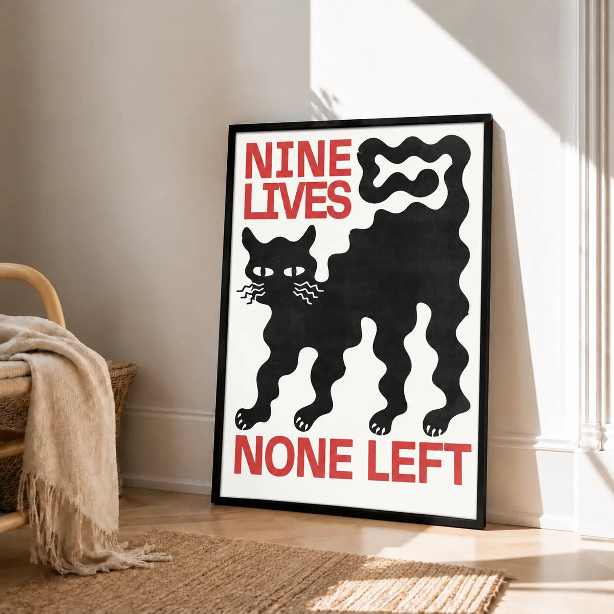 Nine Lives Black Cat Graphic Wall Art 4