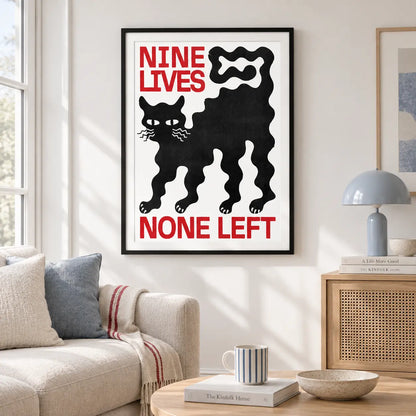 Nine Lives Black Cat Graphic Wall Art 5