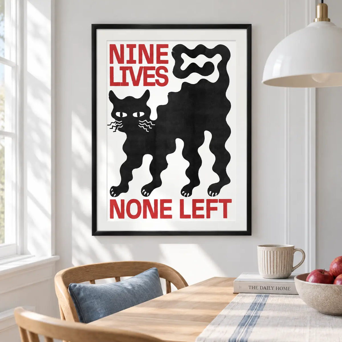 Nine Lives Black Cat Graphic Wall Art 6