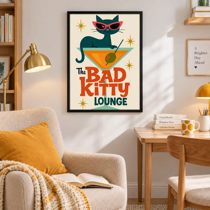 The Bad Kitty Lounge Retro Cat Wall Art 2
