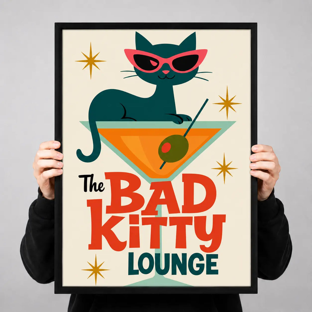 The Bad Kitty Lounge Retro Cat Wall Art 3