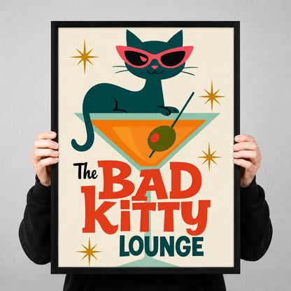 The Bad Kitty Lounge Retro Cat Wall Art 3