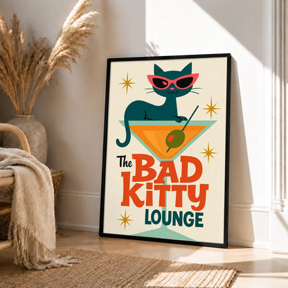 The Bad Kitty Lounge Retro Cat Wall Art 4