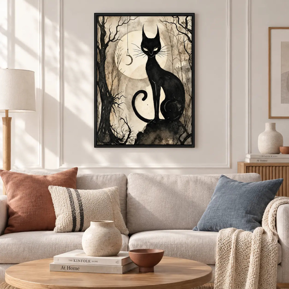 Black Cat Moon Forest Gothic Wall Art 5