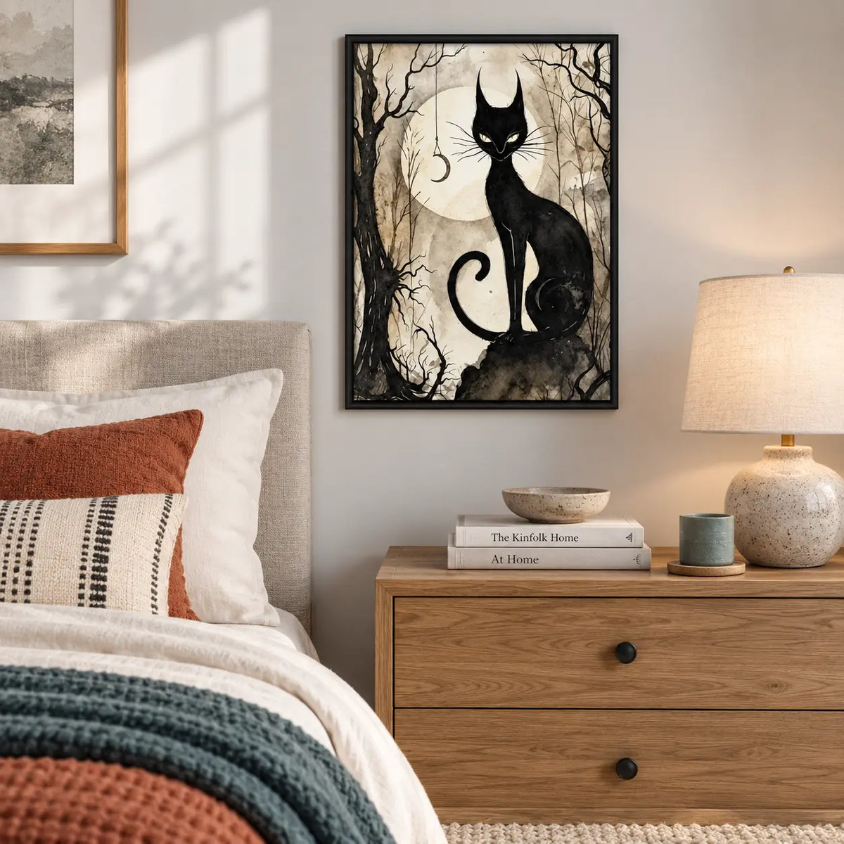 Black Cat Moon Forest Gothic Wall Art 6
