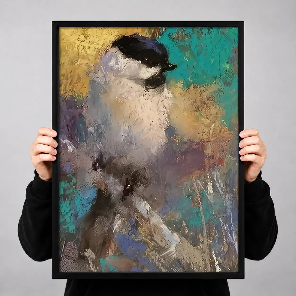 Abstract Black Cat Painterly Wall Art 3