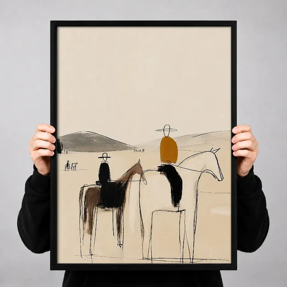 Abstract Cowboys and Horses Wall Art 3