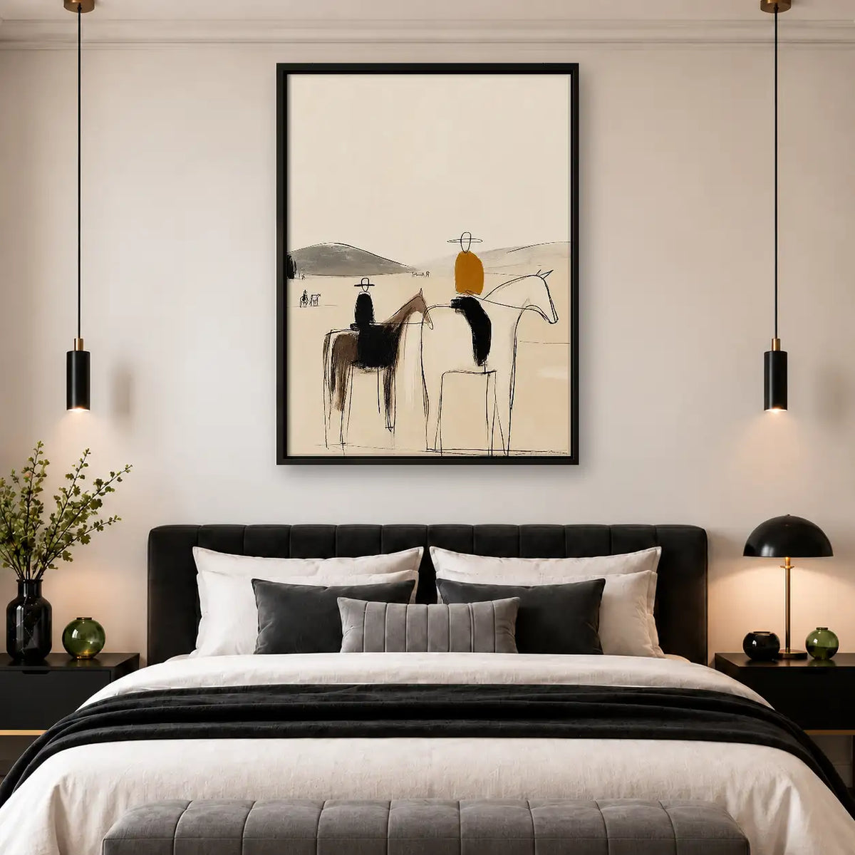 Abstract Cowboys and Horses Wall Art 4