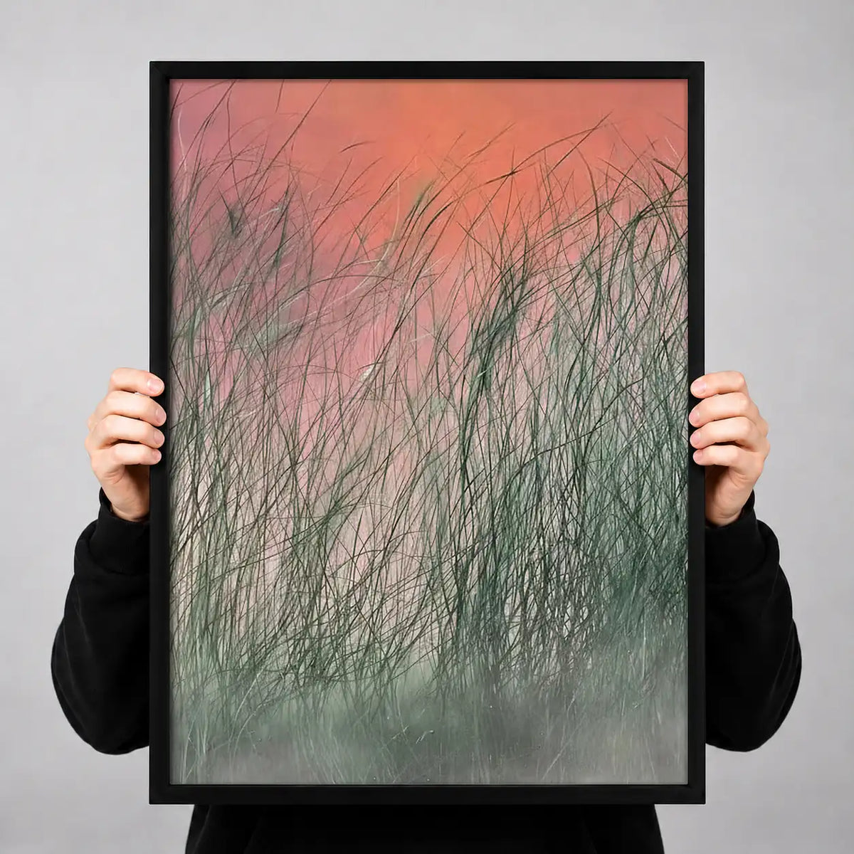 Abstract Pink Grass Texture Wall Art 3