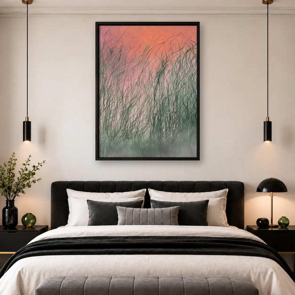 Abstract Pink Grass Texture Wall Art 4