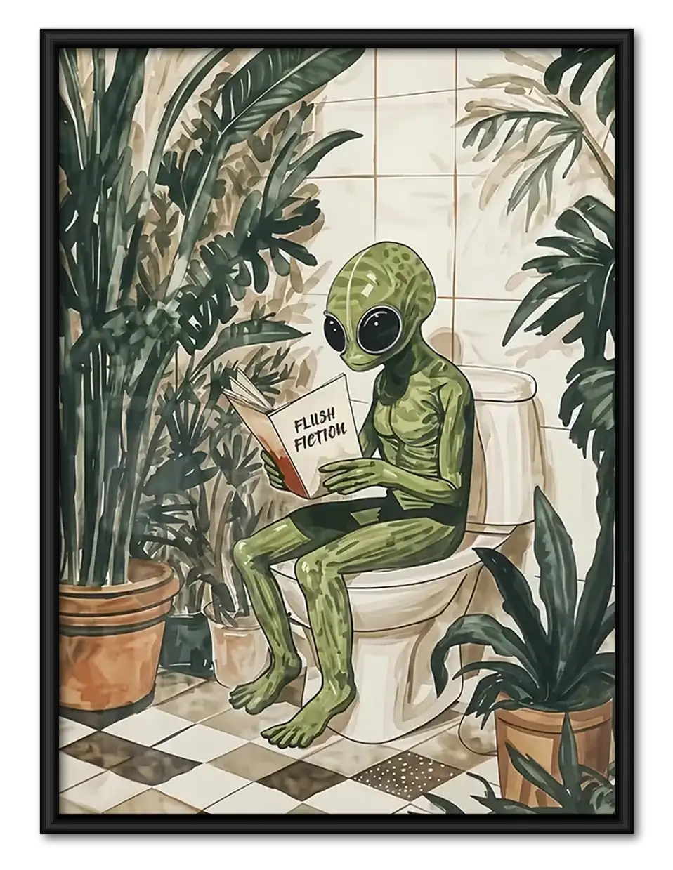 Alien Bathroom Botanical Wall Art 1