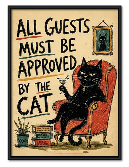 All Guests Approved by Black Cat Wall Art