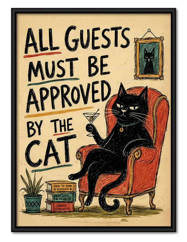 All Guests Approved by Black Cat Wall Art