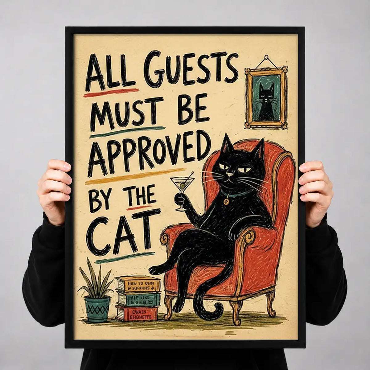 All Guests Approved by Black Cat Wall Art 3