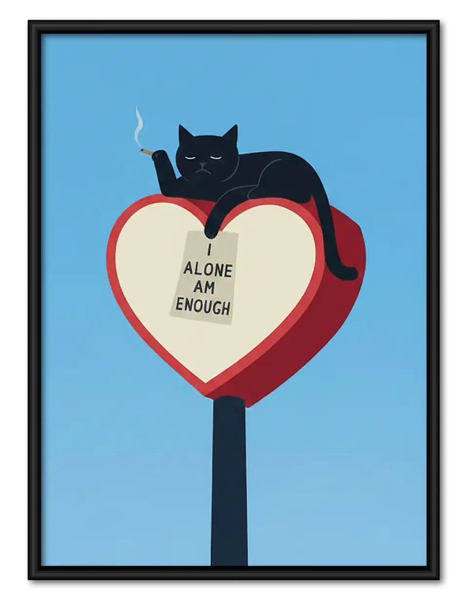Alone I Am Enough Cat Wall Art 1