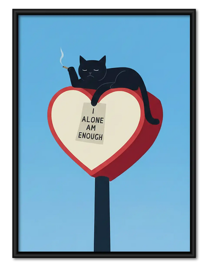 Alone I Am Enough Cat Wall Art 1