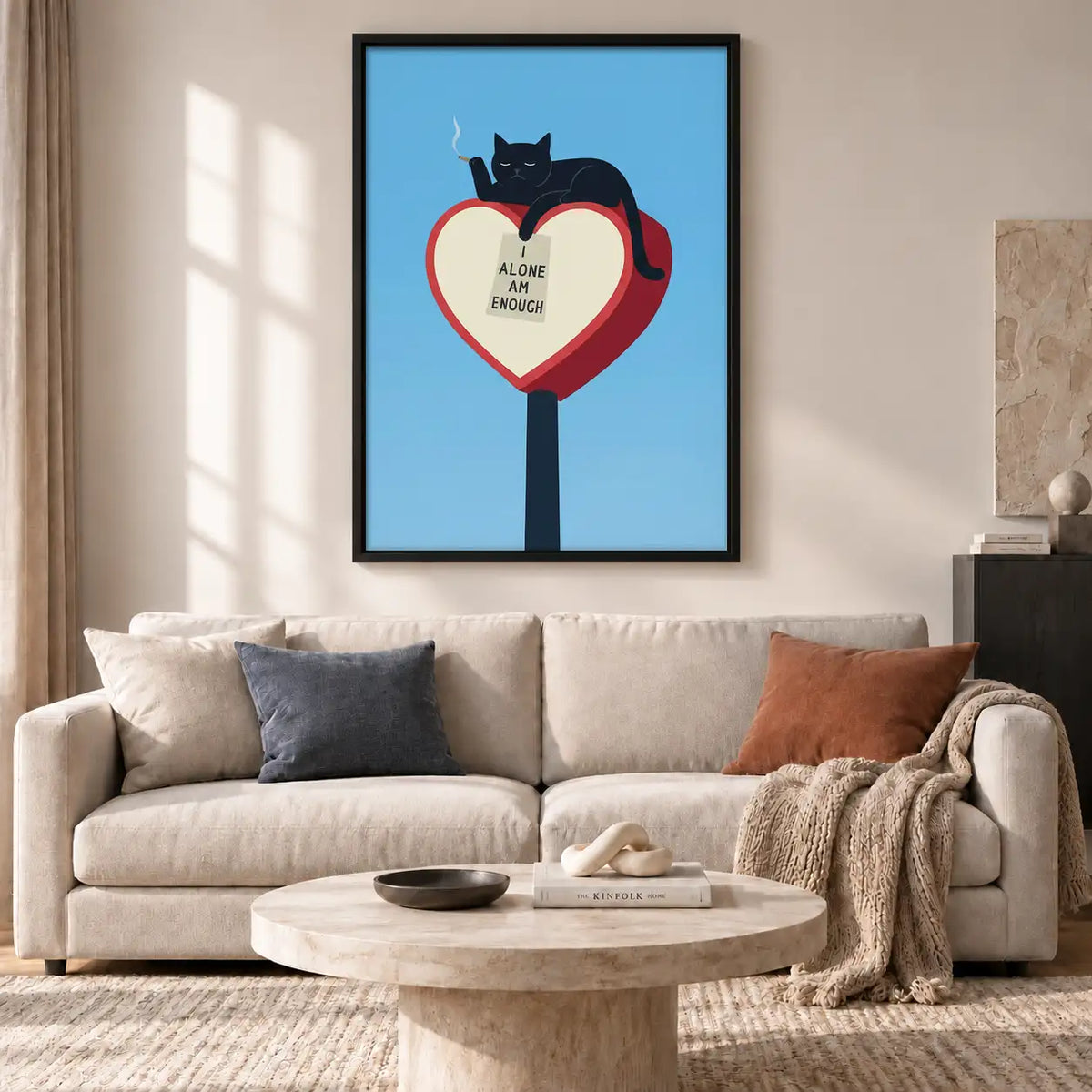 Alone I Am Enough Cat Wall Art 2