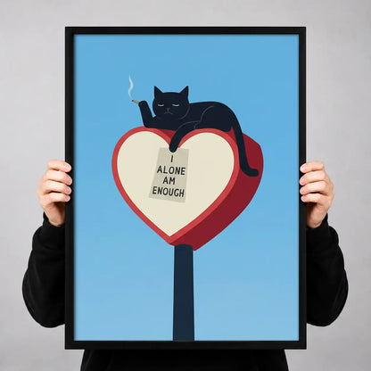 Alone I Am Enough Cat Wall Art 3
