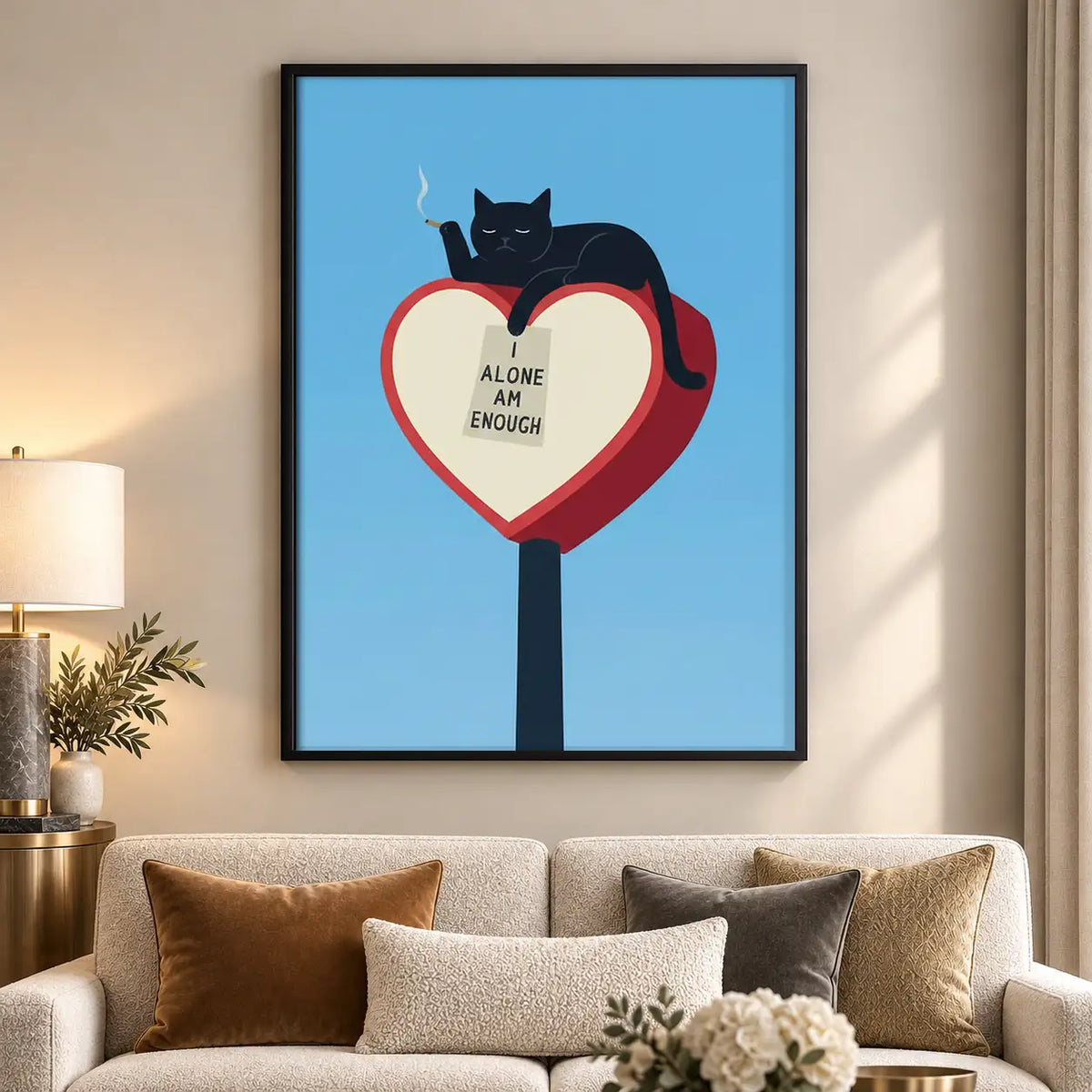 Alone I Am Enough Cat Wall Art 5